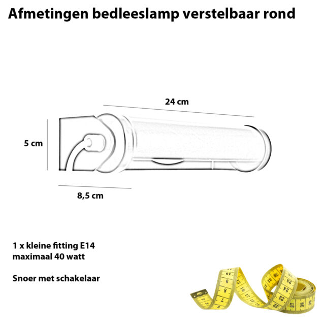 Mat wit gecoate bed leeslamp Rondo | verstelbaar - Afbeelding 3