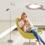 Moderne 2 lichts vloerlamp Piana | staal | 3 standen dimmer - Afbeelding 2