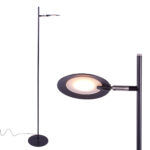 Zwarte staande leeslamp Piana | 3 standen dimmer - Afbeelding 5