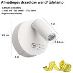 Verstelbare accu wand- tafellamp – wit - Afbeelding 3