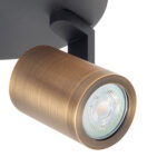 Moderne ronde plafondspot | GU10 |  halospot 2 lichts zwart | brons - Afbeelding 6