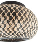 Rotan plafondlamp 1 lichts Naturel/Zwart Ø 30cm - Afbeelding 9