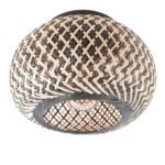 Rotan plafondlamp 1 lichts Naturel/Zwart Ø 30cm