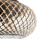 Rotan plafondlamp 4 lichts Naturel/Zwart Ø 50 cm - Afbeelding 7