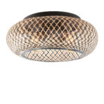 Rotan plafondlamp 4 lichts Naturel/Zwart Ø 50 cm - Afbeelding 9