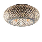 Rotan plafondlamp 4 lichts Naturel/Zwart Ø 50 cm - Afbeelding 12