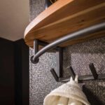 Kapstok half rond | 8 haken met hoedenplank | Massief acacia - Afbeelding 2