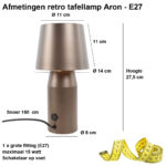 Brons kleurige tafellamp Aron | Scandinavisch / minimalistisch - Afbeelding 3