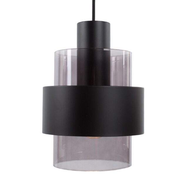 Moderne zwarte wandlamp Chiasso met smoke / grijs glas - Afbeelding 5