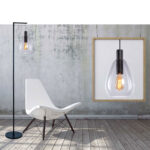 Chique glazen vloerlamp Dorato | 1 lichts | smoke glas | hangend glas - Afbeelding 2