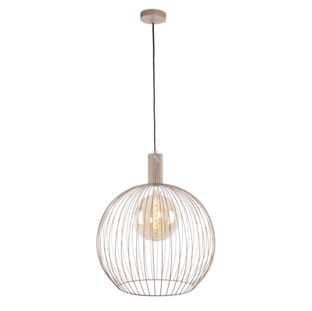 Hanglamp Wire zandkleur | Metalen frame design | Ø 50 cm - Afbeelding 1