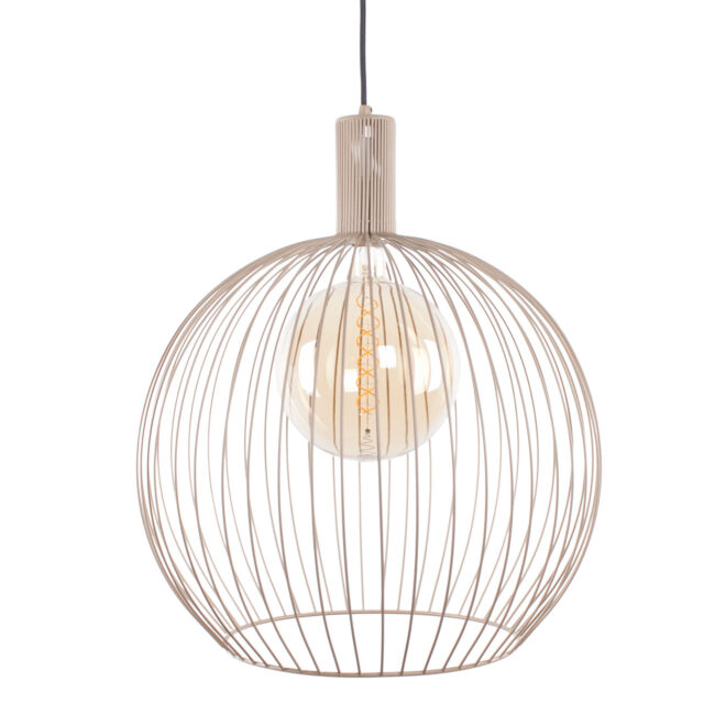 Hanglamp Wire zandkleur | Metalen frame design | Ø 50 cm - Afbeelding 3
