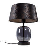 Luxueuze glazen tafellamp Bellini met velvet zwart/gouden kap Ø 30 cm - Afbeelding 10