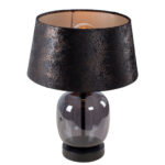 Luxueuze glazen tafellamp Bellini met velvet zwart/gouden kap Ø 30 cm - Afbeelding 9