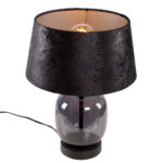 Luxueuze glazen tafellamp Bellini met velvet zwart/gouden kap Ø 30 cm - Afbeelding 4