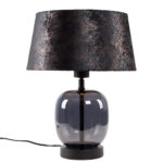 Luxueuze glazen tafellamp Bellini met velvet zwart/gouden kap Ø 30 cm - Afbeelding 5