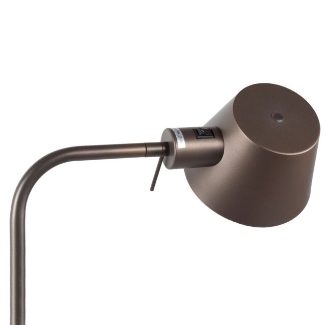 Scandinavische minimalistische brons / bruine leeslamp met grote E27 fitting - Afbeelding 11