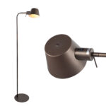 Scandinavische minimalistische brons / bruine leeslamp met grote E27 fitting - Afbeelding 7