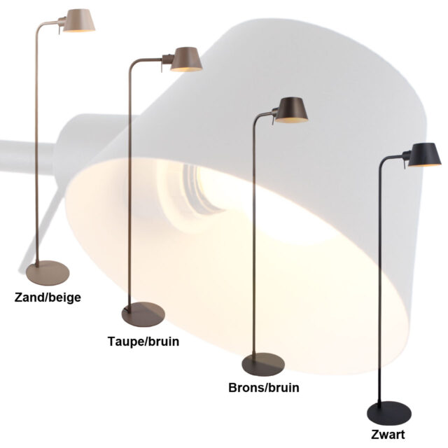 Scandinavische minimalistische brons / bruine leeslamp met grote E27 fitting - Afbeelding 9