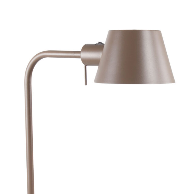 Scandinavische minimalistische taupe / bruine leeslamp met grote E27 fitting - Afbeelding 6