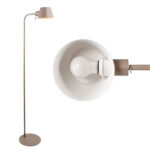 Scandinavische minimalistische zand/beige leeslamp met grote E27 fitting - Afbeelding 4