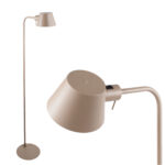 Scandinavische minimalistische zand/beige leeslamp met grote E27 fitting