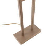 Bronzen tafellamp met ovale oker kleurige velours kap 35 cm - Afbeelding 13