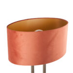 Bronzen tafellamp met ovale velours kap 40 cm | Rusty on gold - Afbeelding 10