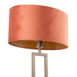 Bronzen tafellamp met ovale velours kap 40 cm | Rusty on gold - Afbeelding 9