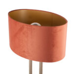 Bronzen tafellamp met ovale velours kap 40 cm | Rusty on gold - Afbeelding 5