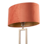 Bronzen tafellamp met ovale velours kap 40 cm | Rusty on gold - Afbeelding 15