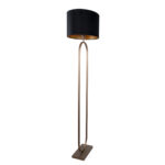 Chique bronzen staande lamp Verona met ovale velours kap – Black on gold 50 cm - Afbeelding 16