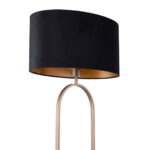 Chique bronzen staande lamp Verona met ovale velours kap – Black on gold 50 cm - Afbeelding 15