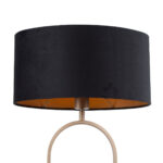 Landelijke bronzen tafellamp Verona met ovale velours kap – Black on gold 40 cm - Afbeelding 7