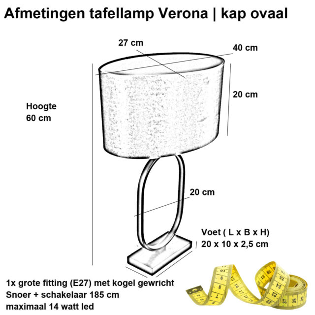 Landelijke bronzen tafellamp Verona met ovale velours kap – Black on gold 40 cm - Afbeelding 3