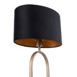 Landelijke bronzen tafellamp Verona met ovale velours kap – Black on gold 40 cm - Afbeelding 11
