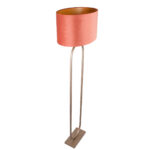 Landelijke bronzen vloerlamp met ovale velours kap – Rusty on gold 50 cm - Afbeelding 6