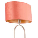 Landelijke bronzen vloerlamp met ovale velours kap – Rusty on gold 50 cm - Afbeelding 7