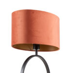Moderne zwarte tafellamp Sienna met ovale velours kap – Rusty on gold 40 cm - Afbeelding 15