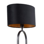 Moderne ovale tafellamp Verona met ovale velours kap – Black on gold 40 cm - Afbeelding 12