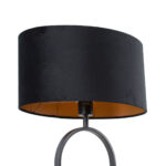 Moderne ovale tafellamp Verona met ovale velours kap – Black on gold 40 cm - Afbeelding 9