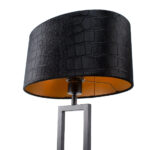 Moderne tafellamp Monza | kap ovaal krokodillen print zwart / goud 35 cm - Afbeelding 7