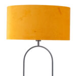 Moderne vloerlamp Verona zwart met ovale velvet kap – Oker on gold 50 cm - Afbeelding 7