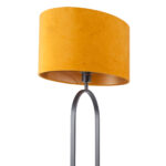 Moderne vloerlamp Verona zwart met ovale velvet kap – Oker on gold 50 cm - Afbeelding 14