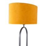 Moderne vloerlamp Verona zwart met ovale velvet kap – Oker on gold 50 cm - Afbeelding 12