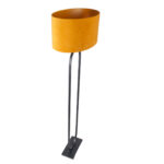 Moderne vloerlamp Verona zwart met ovale velvet kap – Oker on gold 50 cm - Afbeelding 6