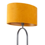 Moderne vloerlamp Verona zwart met ovale velvet kap – Oker on gold 50 cm - Afbeelding 9