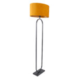 Moderne vloerlamp Verona zwart met ovale velvet kap – Oker on gold 50 cm - Afbeelding 13