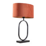 Moderne zwarte tafellamp Verona met ovale velours kap – Rusty on gold 40 cm - Afbeelding 13