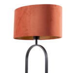 Moderne zwarte tafellamp Verona met ovale velours kap – Rusty on gold 40 cm - Afbeelding 12